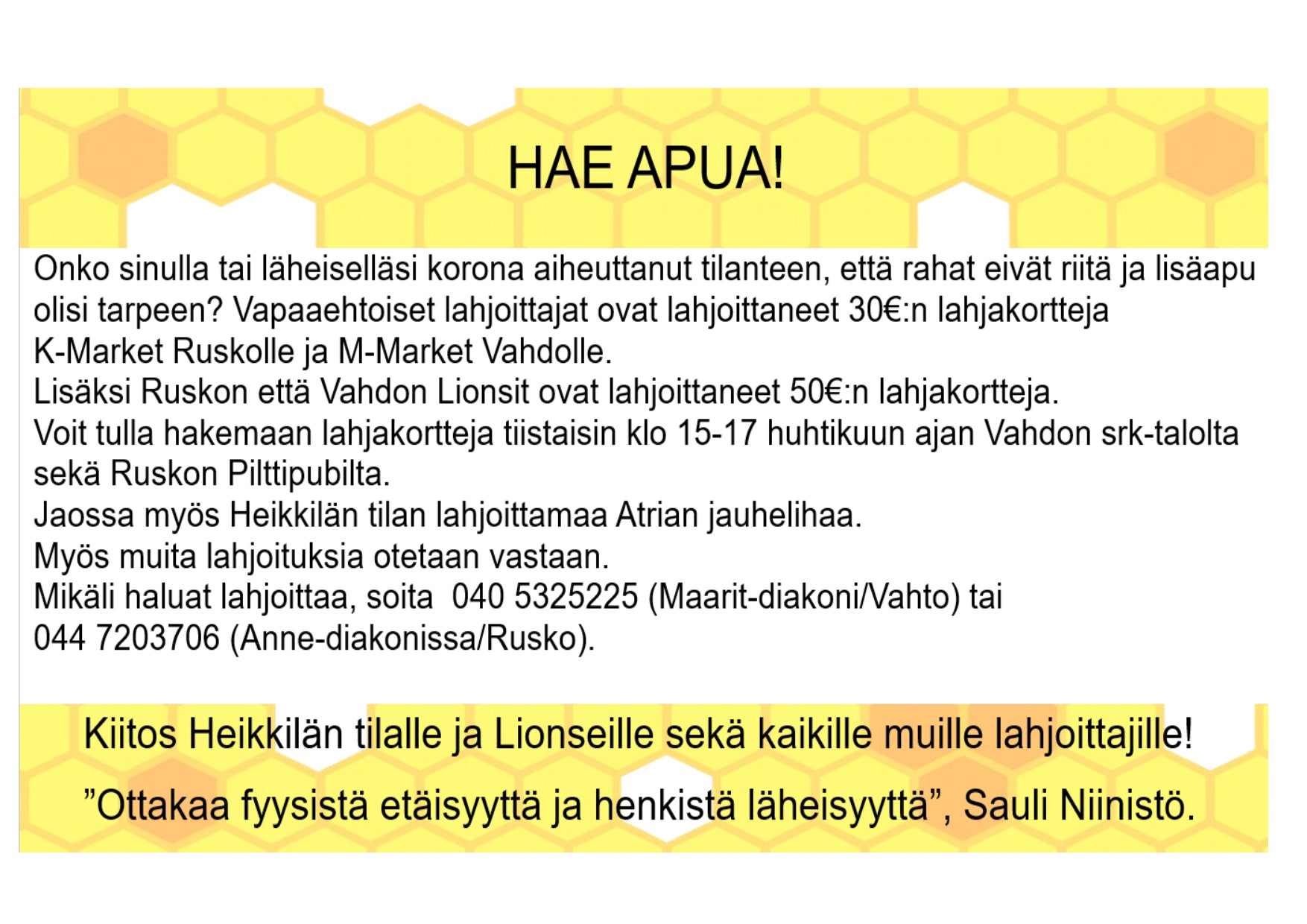 HAE APUA! Hae apua mainos