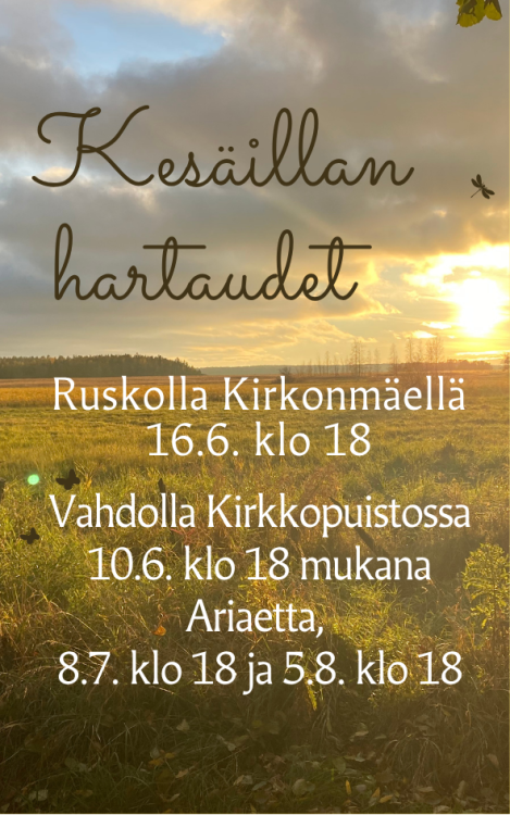 kesäinen tausta ja tekstimainos tapahtumista