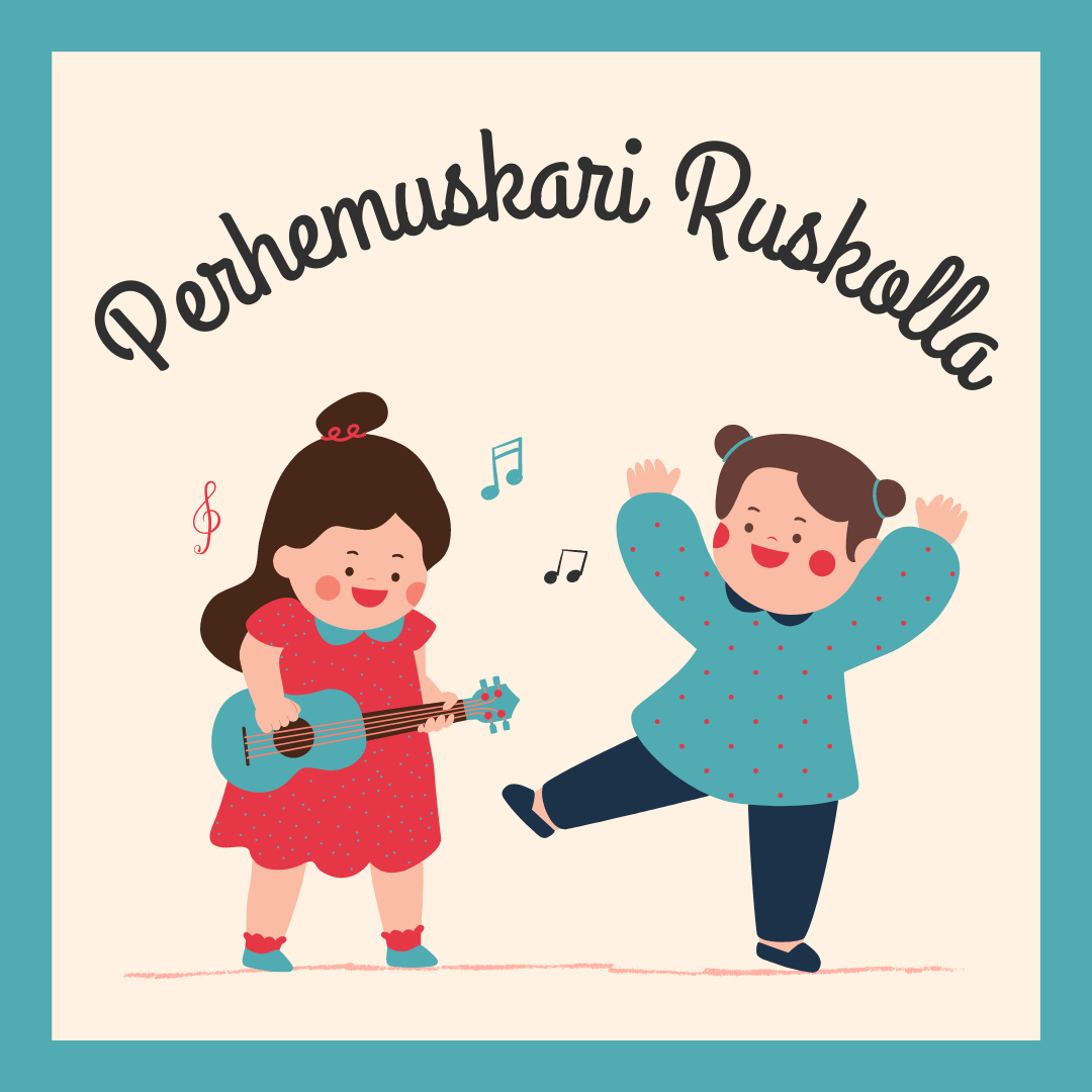 Perhemuskari Ruskolla lapsia soittimien kanssa