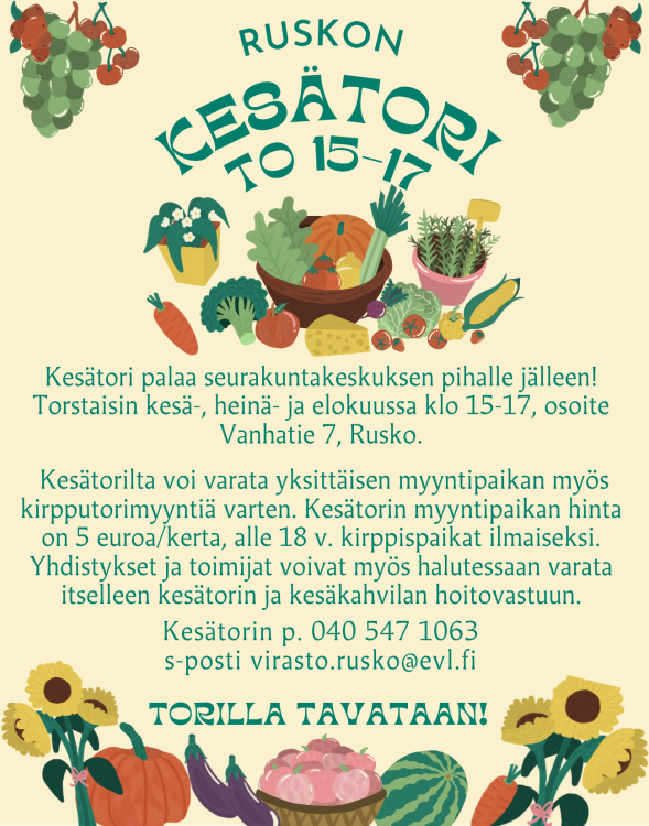 kesätorin tekstimainos