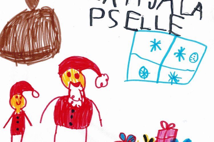 Lasten piirtämä kuva joululahjoista. Osallistu Lahja Lapselle -Kampanjaan!